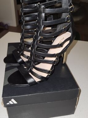 Aldo Black Strappy High Heel Sandals